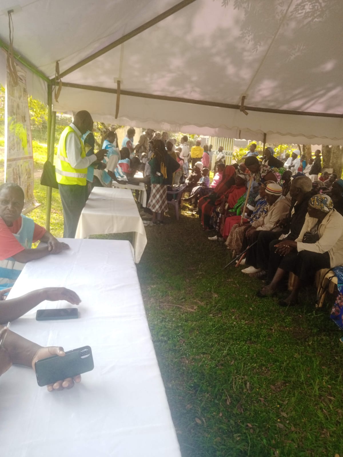 Bero Ngima health volunteers teaching sanitation protocols in the village